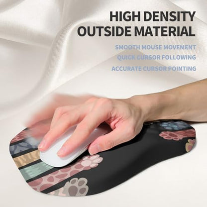 Ergonomic Raised Mouse Pad Wrist Support with Bilateral Slope Memory Foam Mousepad for Wrist Rest and Carpal Tunnel Pain Relief 11.8x7.9〃Cat Claws - color: Cat Claws