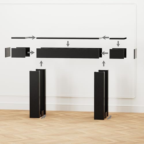 63 Inch Long Console Table w/Outlets & USB Ports, Narrow Rectangular Sofa Table Behind The Couch, Farmhouse Entryway Table for Entrance, Hallway, Living Room(Black with Outlet) - color: Black, style: With Socket