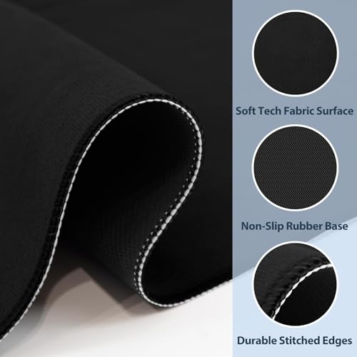 31.5'' Black Mahjong Mat, Non-Slip Noise Reduction Gaming Mat for Mahjong | Gaming Mat with Carrying Bag for Mahjong, Poker, Card, Domino, Board Games, Dominoes,Cards & Tile Games - color: Black