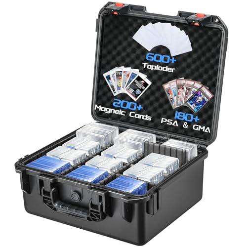 Graded Card Case Storage Box - Fits PSA BGS SGC Toploaders Magnetic Holder | Trading Card Storage Organizer, Hard Slab Case for Sports Cards, for Card Collectors, Travel & Home Storage, (600+ Toploader) - color: Large Capacity