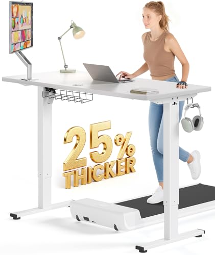 SIAGO 48 x 24 Inch Electric Standing Desk, 0.8 Inch Thick Tabletop | Smooth Height Adjustment, 200lbs Stability, 3 Memory Presets, Cable Management, Pre-Labeled Easy Assembly - color: White, size: 48 x 24 Inch
