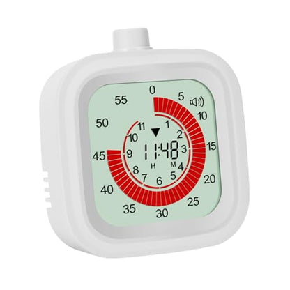 Digital Visual Timer for Kids 12hours Countdown countup Kitchen Timer Student Timer Gym Timer (White) - color: White