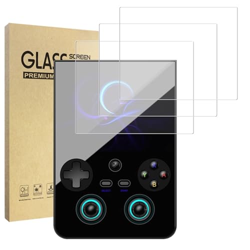Hianjoo 3 Pcs Screen Protector Compatible ANBERNIC RG477V 4.7" Handheld Console, Tempered Glass [HD Clarity] [9 Hardness] [Anti-Scratch] [Easy Installation]