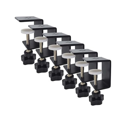 6 Pack Heavy Duty C Clamp & Desk Clamp | Wide Jaw Metal Woodworking Clamps, Adjustable Shelf Clamps for Desk Extension/Panel Work (Sturdy Multi-Purpose Clamping Tool) - size: 6-Pack