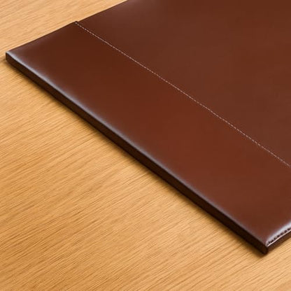 Dacasso Bonded Pad with Side Rails Luxury Leather Desk Blotter for Writing, 30 x 18 (Dark Brown) - color: Dark Brown