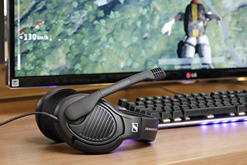 Massdrop x Sennheiser PC37X Gaming Headset — Noise-Cancelling Microphone with Over-Ear Open-Back Design, 10 ft Detachable Cable, and Velour Earpads,Black (Renewed)