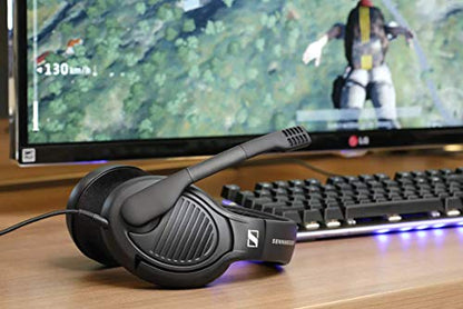 Massdrop x Sennheiser PC37X Gaming Headset — Noise-Cancelling Microphone with Over-Ear Open-Back Design, 10 ft Detachable Cable, and Velour Earpads,Black (Renewed)