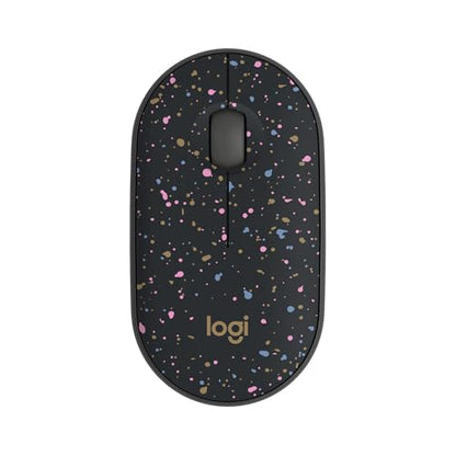 Logitech M340 Compact Ambidextrous Silent Wireless Mouse - Speckles | Silent clicks, with 2.4 GHz USB-A Nano Receiver, 3 non-customizable buttons, 18-months battery, Windows Mac Chrome compatible - color: Speckles