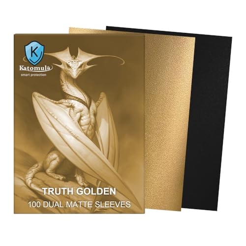 Truth Golden Dual Matte Card Sleeves, Katomula Card Sleeves for MTG, Standard Card Sleeve for MTG, PKM, Flesh & Blood - color: Truth Golden