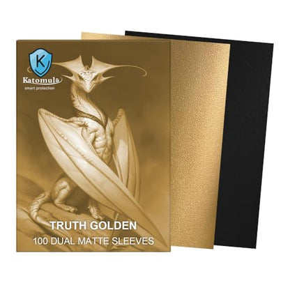Truth Golden Dual Matte Card Sleeves, Katomula Card Sleeves for MTG, Standard Card Sleeve for MTG, PKM, Flesh & Blood - color: Truth Golden
