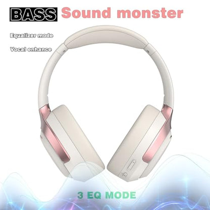LC30Pro Hybrid Active Noise Cancelling Headphones, 100H Playtime Bluetooth Headphones, HiFi Audio Wireless Headphone with Foldable Design (Beige White), Gifts - color: Beige White