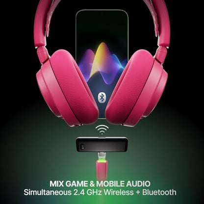 SteelSeries Arctis Nova 7X Wireless Gen 2 Gaming Headset - Real-Time App Control, 50+ HR Play, Neodymium Drivers, Mix 2.4GHz/Bluetooth, Xbox, PC, PS5/PS4, Switch 1/2, Mobile - Magenta - color: Magenta, style: Xbox | PC