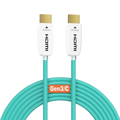 8K Fiber Optic HDMI 2.1 Cable, 48Gbps, 8K60, 4K120, HDR, eARC, 25FT | Fiber Optic Technology Reduces EMI and Signal Loss vs Copper Cables for Stable 4K@120Hz Gaming and Long-Distance 8K Video - color: A-8K Fiber Gen3/C, size: 25FT