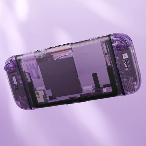 eXtremeRate DIY Replacement Shell Buttons (D-Pad Ver) for Nintendo Switch 2, Full Set Rear Back Plate Controller Housing Buttons for Switch 2 Console & Joycon 2 - Deluxe Version - Clear Atomic Purple - color: Clear Atomic Purple