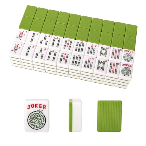 Set of American Mahjong Tiles, 166 American Mahjong Tiles with Green Color(1.2”,Tiles Only Set) - color: Green