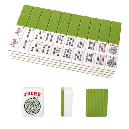 Set of American Mahjong Tiles, 166 American Mahjong Tiles with Green Color(1.2”,Tiles Only Set) - color: Green