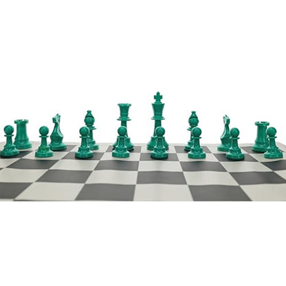 WE Games Color Bright Plastic Staunton Tournament Chess Pieces with 3.75 in. King - Half Chess Set of Chess Pieces Only, Teal Green - color: Teal Green