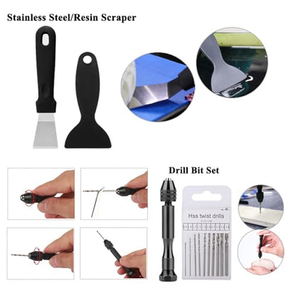 62PCS 3D Printer Tool Kit, 3D Post-Processing Accessories with Hand Drill, Deburring Tool, Cutter, Needle Files, Scrapers, Brushes, Tweezers, and Nozzle Cleaning Set for 3D Model Finishing - color: Black bag 62pcs