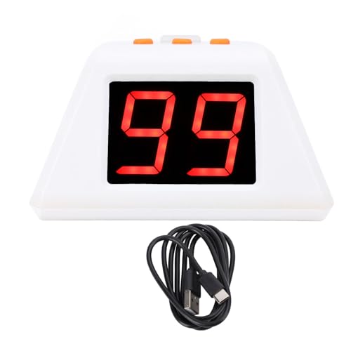 4 Sided Countdown Timer, 1.4 Inch Digits LED Screen Preset Time Table Game Timer Chess Timer Countdown Stopwatch for Chess Table Game (White) - color: White