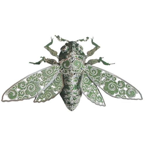 3D Metal Puzzles for Adults,Green Cicada 3D Model Building Puzzle Kits,Cool Insect Animal Themed Design,Bugs Model Kits Brain Teaser DIY Assembling Crafts Kits Creative Ornament(Cicada) - color: Cicada