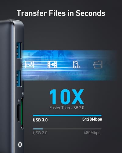 Anker Laptop Docking Station Dual Monitor, 8-in-1 USB C Hub with 4K HDMI | Dual HDMI USB C Dock, 1Gbps Ethernet, 85W Max PD, SD/TF Card Reader, for USB C Laptops, XPS and More (Charger Not Included) - style: 8 in 1 【2 HDMI + Ethernet】