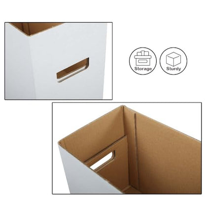 CROSSDESIGN Comic Book Storage Boxes 3 Pack, Corrugated Cardboard Moving Organizer with Handles & Collapsible Lids, Holds 150-175 Comics, 15.8" x 11.42" x 8" | Organizer with Handles & Collapsible Lids, Holds 150-175 Comics, 15.8" x 11.42" x 8" - size: 3