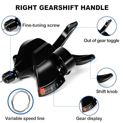SL-M315-7R Bike Shift Lever, Bicycle Shift Lever - Right, Mountain Right Shifter Lever with Optical Gear Display | Bike shifter. Durable, ergonomic design. Compatible with mountain, road, folding bikes. Easy install. - color: SL-M315-7R
