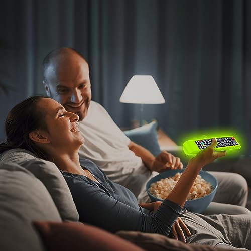 2Pack Case for Samsung TV Remote, Cover for Samsung Remote Control for Smart TV Universal Replacement Silicone Sleeve Skin with Lanyard Glow in The Dark Green and Blue - color: Green+Blue