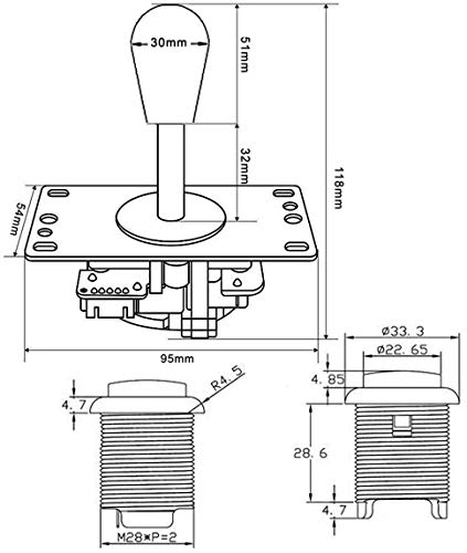 EG STARTS 2 Player Arcade Game DIY Kits Part 2 Ellipse Oval Bat Joystick Handles + 20 LED lit Arcade Buttons Green & Blue Kits