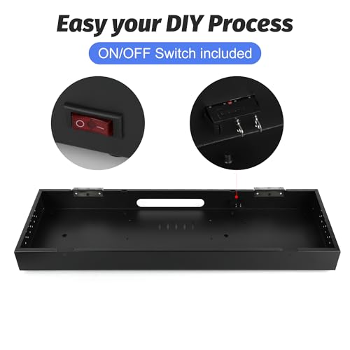 Sturdy DIY Arcade Console Kit - Metal Base and Acrylic Panel, 2 Player Video Game Machine Case, Supports 8 Buttons Each, Compatible with Pandora Kits (Black)