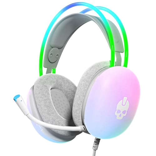 GAME PUNK Nova Light RGB Gaming Headset with Mic – Wired Over-Ear Headphones for PC, Xbox Series X/S, PS5/PS4, Nintendo Switch – USB-A & 3.5mm, Passive Noise Cancelling