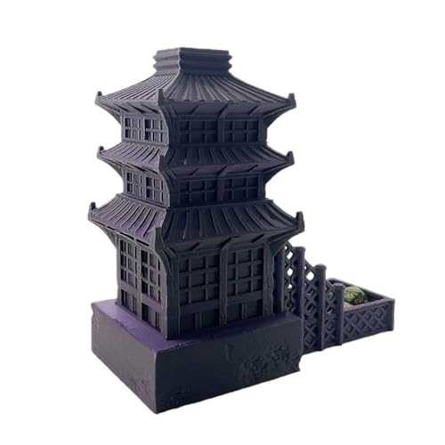 Temple Dice Dice Tower Dungeons and Dragons RPG Tabletop Roleplaying Game Jail DND (Random 7PCS D20 Dice Set Included) (Purple) - color: Color a