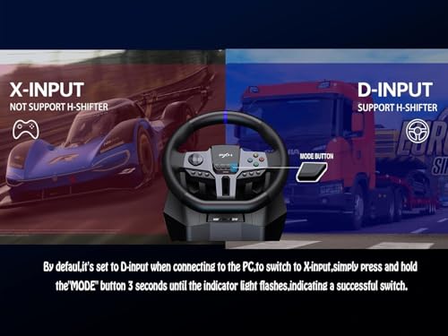 PXN V9Gen2 Racing Wheel with Pedals and Shifter 270/900 Degree Gaming steering Wheel for PC,PS4,PS3,Xbox One, Xbox Series X/S,N-Switch (NOT Support Mac/PS5)