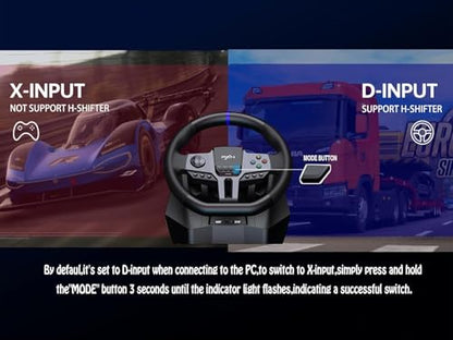 PXN V9Gen2 Racing Wheel with Pedals and Shifter 270/900 Degree Gaming steering Wheel for PC,PS4,PS3,Xbox One, Xbox Series X/S,N-Switch (NOT Support Mac/PS5)