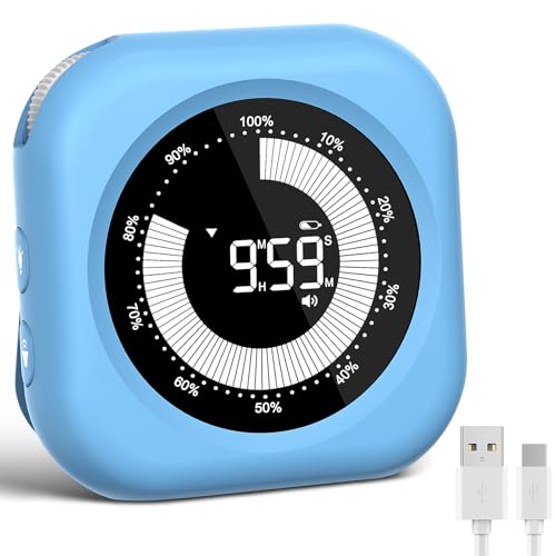 Visual Timer for Kids Rechargeable,10-Hour Digital Timer,Magnetic Timer with Visual Time Bars Design,3 Brightness/3 Volume Adjustable,Countdown/up Timers for Classroom Study Game Gym Kitchen Office