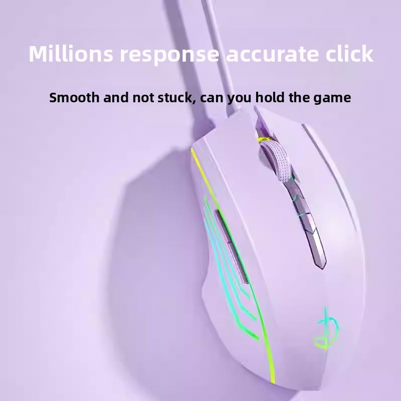 holy sword M800 Wired Gaming Mouse Features a 6-Key RGB Breathing Light and an Adjustable DPI2400 Lightweight Ergonomic Design, Making it Suitable for FPS Gaming and Office use - color: Wired Blue Crack