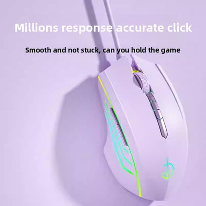 holy sword Wired Mouse, 7-Key Wired Computer Mouse with 4 Adjustable DPI, Optical Computer Mouse, Ergonomic Design, 5-Foot Cable, Suitable for laptops, Chromebooks, PCS, desktops, Macs, laptops - color: Wired Black Crack