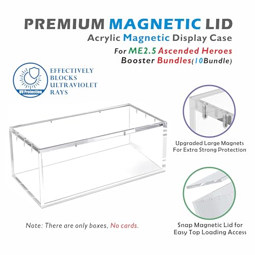 1PC Acrylic Magnetic Case for NEW Booster Bundle(10Bundle) ME2.5 Ascended Heroes Acrylic Display Case with Magnets Lid