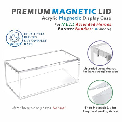 1PC Acrylic Magnetic Case for NEW Booster Bundle(10Bundle) ME2.5 Ascended Heroes Acrylic Display Case with Magnets Lid