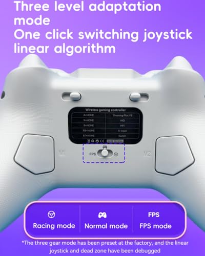 COOBILE Wireless Gaming Controller, Bluetooth Gamepad with Hall Joystick, hall trigger, Macro Back Key, no blind zones, support six-axis somatosensory,for iOS, Android, PC, Switch, Steam (white)