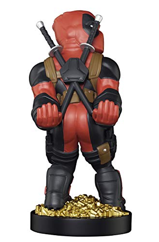 Exquisite Gaming: Marvel: Deadpool Rear View - Original Mobile Phone & Gaming Controller Holder, Device Stand, Cable Guys, Licensed Figure Red