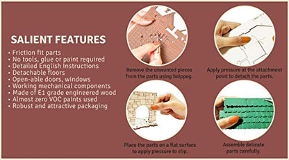 I Built It-PEASANT DWELLING-Architectural Wooden Model Kit-Medieval Europe-3D Puzzle-Terrain Scenery for Tabletop 28mm Miniatures Wargame - (DIY) - Educational Family activity-(Standard Texture) - color: Green Gables 14