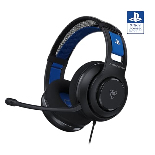 Turtle Beach Atlas 200 Wired Multiplatform Gaming Headset for PS5, PS4, PC | PlayStation Licensed, 50mm Drivers, 3D Audio, Flip-to-Mute Mic, Memory Foam Earpads, Floating Headband, Lightweight, Black - color: Black