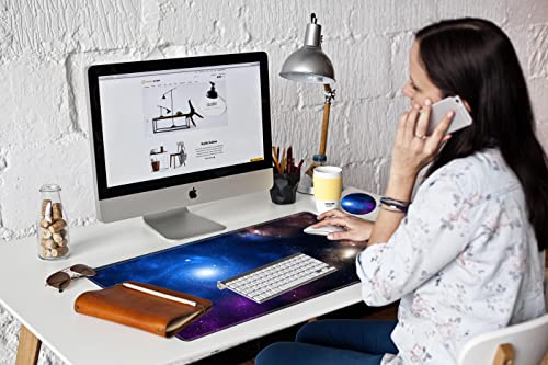 Galaxy Mouse Pad Gaming 31.5x15.75 inch Desk Mat Large Mousepad XXL Extended Computer Mat Non Slip Office Work Home - color: Galaxy, size: 31.5''x15.75''