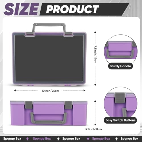 Madcat Miniature Storage Carrying Figure Case - 32 Slot Figurine Minature Carrying Case with 2 Foam Layer for Miniatures Compatible with 40k, DND & More (purple) - color: purple