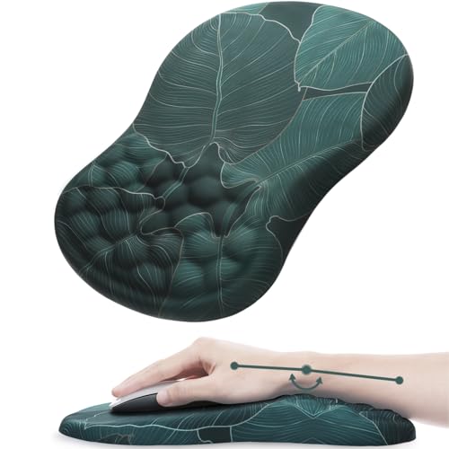 Ergonomic Mouse Pad Wrist Rest, 15° Memory Foam, Non-Slip PU Base | 15° Ergonomic Tilt, 100% Memory Foam, Smooth Lycra Surface, for Office & Gaming, Pain Relief Wrist Support Banana Leaf Green - color: Banana Leaf Green