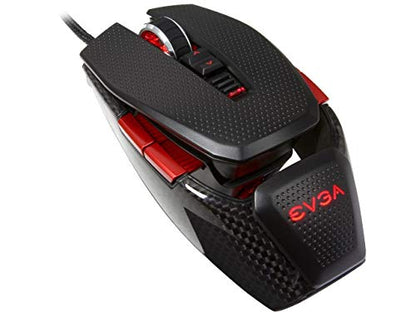 EVGA TORQ X10 Carbon Gaming Mouse/Customizable/8200 DPI/5 Profiles/9 Buttons/Ambidextrous (901-X1-1102-KR),Black; red - style: X10 Carbon Fiber