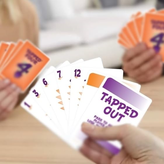 Tapped Four Original Card Game for 2–8 Players, Fast Strategy Game