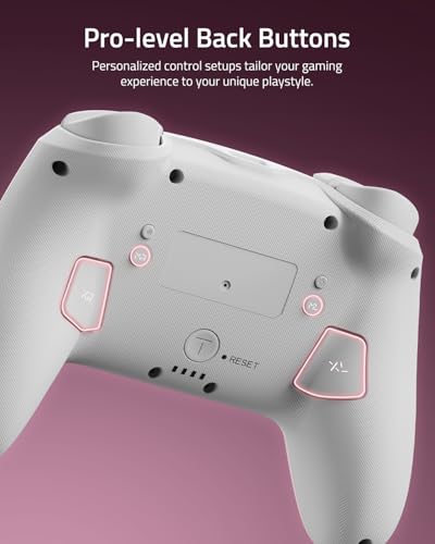 Switch Pro Controller Wireless Compatible with Nintendo Switch 2/OLED/Lite, Grily Hall Effect Controller, Firefly Bluetooth Remote Gamepad Controles Pink with 7 LED Colors/Paddle/Turbo- Cat Paw Pattern - color: Pink