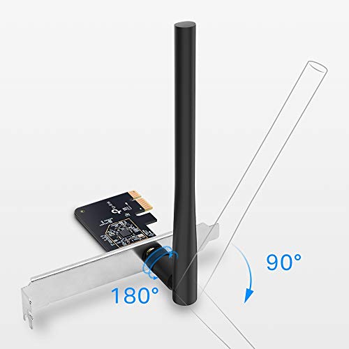 TP-Link PCIe WiFi Card AC600 for Desktop PC, Dual Band Wireless Internal Network Card(Archer T2E) High-Gain Antenna, MU-MIMO, WPA3, Low Profile, Supports Windows 10/11 - style: AC600, WiFi 5